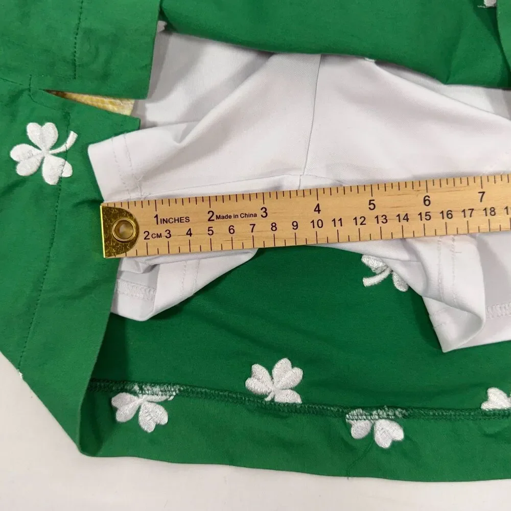 Embroidered Shamrock Loudmouth Ladies Golf Skort Kelly Green Size 14 US